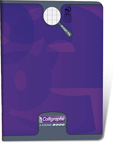 Clairefontaine 108792C - Packung mit 10 Heften Calligraphe 24 Blatt, DIN A4+, 24x32cm, 90g, französische Lineatur, geheftet, farbig sortiert, 1 Pack von Calligraphe