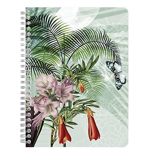 Clairefontaine 115766C - Jungle harmony, Notizbuch mit Doppelspirale DIN A5, 14,8x21cm, 72 Blatt liniert, 90g, Motive sortiert, 1 Stück von Clairefontaine