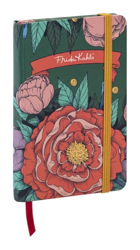 Clairefontaine 116216C - Notizbuch Hardcover Frida Kahlo A6 10,5x14,8 cm, 80 Blatt, blanko, Lesezeichen, Gummibandverschluss, Motive sortiert, 1 Stück von Clairefontaine