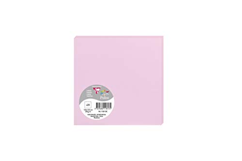 Clairefontaine 11813C Packung (mit 25 Karten Pollen, 135 x 135 mm) 210g, bonbonrosa von Clairefontaine