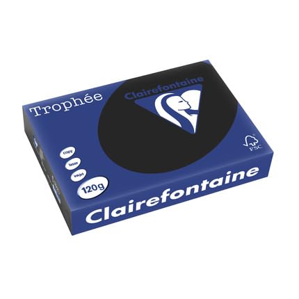 Clairefontaine 1208C - Ries Druckerpapier/Kopierpapier Trophee, Pastell Farben, DIN A4, 120g, 250 Blatt, schwarz 1 Ries Clairefontaine 1208C - Ries Druckerpapier/Kopierpapier Trophee, Pastell Farben, DIN A4, 120g, 250 Blatt, schwarz 1 Ries von Clairefontaine
