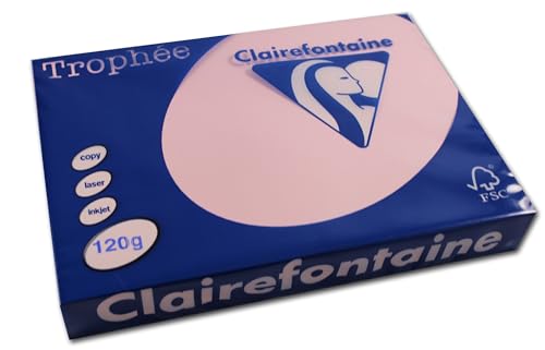 Clairefontaine 1210C - Ries Druckerpapier / Kopierpapier Trophee, intensive Farben, DIN A4, 120g, 250 Blatt, Rosa, 1 Ries von Clairefontaine