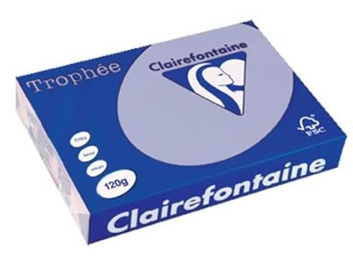 Clairefontaine 1245C - Ries mit 250 Blatt Druckerpapier / Kopierpapier Trophée, DIN A4 (21x29,7 cm), 120g, Lavendelblau Pastellfarbe, 1 Ries von Clairefontaine