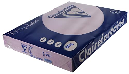 Clairefontaine 1250C - Ries Druckerpapier / Kopierpapier Trophee, Pastell Farben, DIN A3, 120g, 500 Blatt, Lila, 1 Ries von Clairefontaine