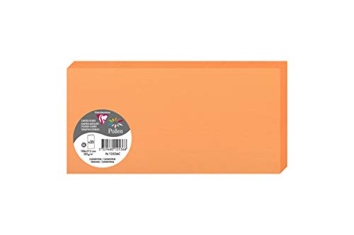 Clairefontaine 12536C Packung mit 25 Doppelkarten, gefaltet, 210g, in Format DL, 106 x 213mm, Clementine Clairefontaine 12536C Packung mit 25 Doppelkarten, gefaltet, 210g, in Format DL, 106 x 213mm, Clementine von Clairefontaine