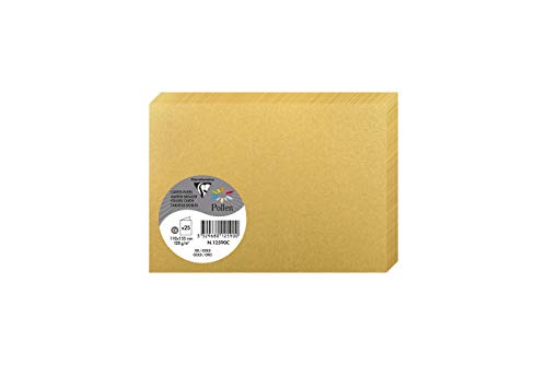 Clairefontaine 12590C - Packung mit 25 Karten Pollen, Format C6 11x15,5 cm, 210g, ideal für Ihre Korrespondenz und Einladungen, Gold, 1 Pack von Clairefontaine