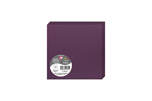 Clairefontaine 12821C Packung (mit 25 Doppelkarten Pollen, Gefaltet, 135 x 135 mm) 210g, cassis von Clairefontaine