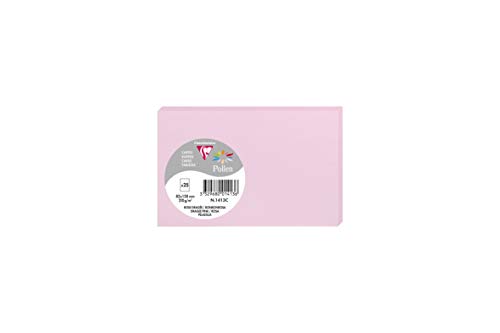 Clairefontaine 1413C Packung (mit 25 Karten Pollen, 82 x 128mm) 210g, bonbonrosa von Clairefontaine