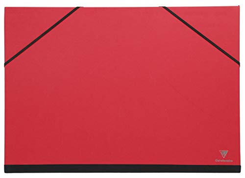 Clairefontaine 144605C Zeichenmappe Maya mit Gummizugverschluß, praktisch und robust, 26 x 33cm, 1 Stück, Rot von Clairefontaine