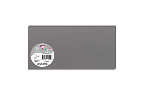 Clairefontaine 1553C Packung mit 25 Karten Pollen in Format DL, 210g 106 x 213mm, Stahlgrau von Clairefontaine