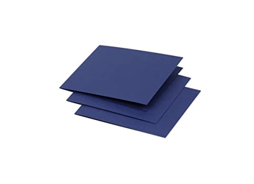Clairefontaine 16168C - Packung mit 25 Doppelkarten Pollen 116x116mm 210g, gefaltet, ideal für Ihre Einladungen und Korrespondenz, Nachtsblau, 1 Pack von Clairefontaine