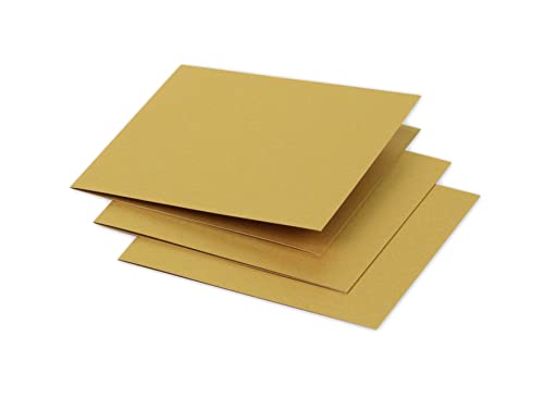 Clairefontaine 16190C - Packung mit 25 Doppelkarten Pollen 116x116mm 210g, gefaltet, ideal für Ihre Einladungen und Korrespondenz, Gold, 1 Pack von Clairefontaine