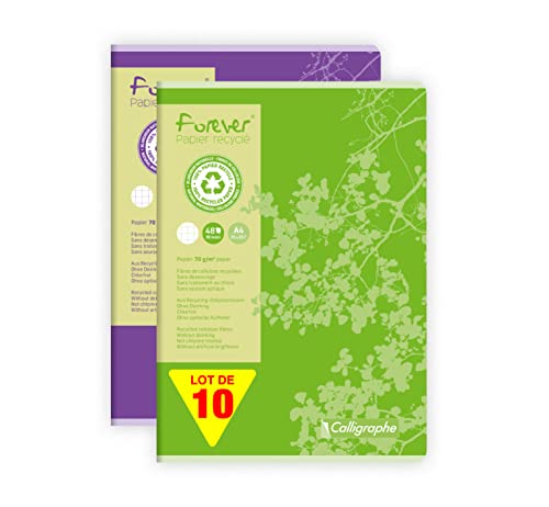 Clairefontaine 17125C - Packung mit 10 Heften gebunden Forever DIN A4, kariert, 48 Blatt, farbig sortiert, 1 Pack Clairefontaine 17125C - Packung mit 10 Heften gebunden Forever DIN A4, kariert, 48 Blatt, farbig sortiert, 1 Pack von Clairefontaine