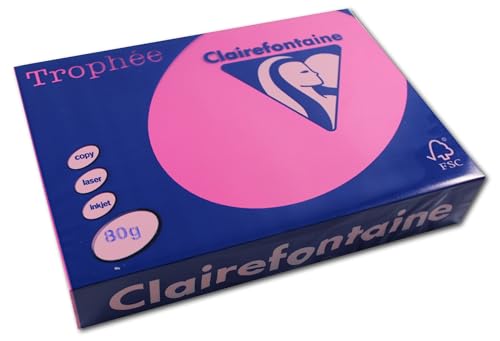 Clairefontaine 1771C - Ries Druckerpapier / Kopierpapier Trophee, intensive Farben, DIN A4, 80g, 500 Blatt, Fuchsia, 1 Ries Clairefontaine 1771C - Ries Druckerpapier / Kopierpapier Trophee, intensive Farben, DIN A4, 80g, 500 Blatt, Fuchsia, 1 Ries von Clairefontaine