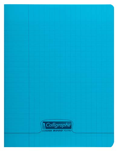 Clairefontaine 18002C - Heft / Schulheft Calligraphe 17x22 cm, 16 Blatt, französische Lineatur, 90g, Blau, 1 Stück von Calligraphe