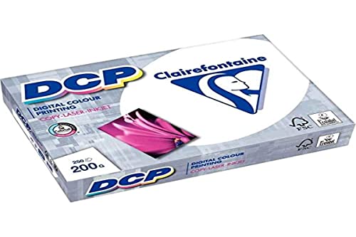Clairefontaine 1808C Druckerpapier DCP Premium Kopierpapier für farbintensiven Bilderdruck, DIN A3, 29,7 x 42cm, 200g, 1 Ries mit 250 Blatt, Weiß von Clairefontaine