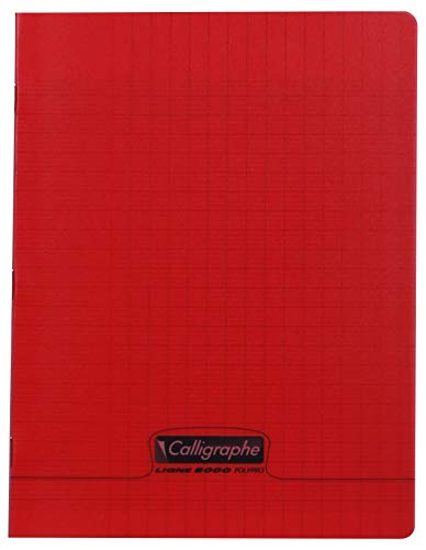 Clairefontaine 18123C - Heft / Schulheft Calligraphe 17x22 cm, 48 Blatt, französische Lineatur, 90g, Rot, 1 Stück von Calligraphe
