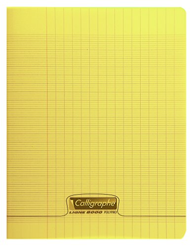 Clairefontaine 18124C - Heft / Schulheft Calligraphe 17x22 cm, 48 Blatt, französische Lineatur, 90g, Gelb, 1 Stück von Calligraphe