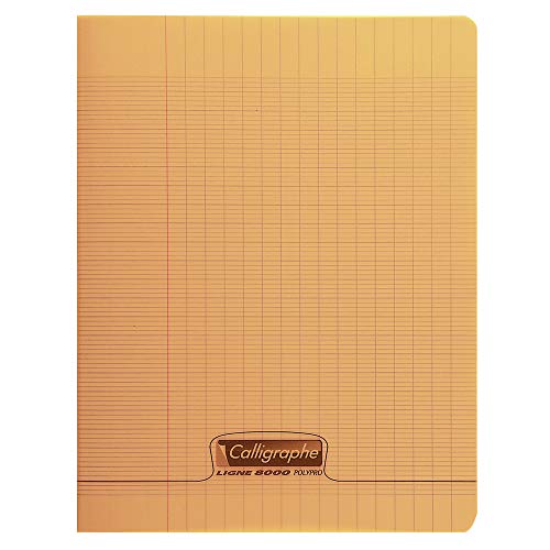 Clairefontaine 18128C - Heft / Schulheft Calligraphe 17x22 cm, 48 Blatt, französische Lineatur, 90g, Orange, 1 Stück von Calligraphe