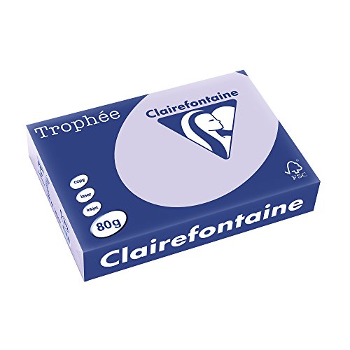 Clairefontaine 1872C - Ries Druckerpapier / Kopierpapier Trophee, intensive Farben, DIN A4, 80g, 500 Blatt, Lila, 1 Ries von Clairefontaine