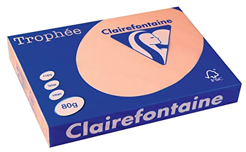 Clairefontaine 1892C - Ries Druckerpapier / Kopierpapier Trophee, Pastell Farben, DIN A3, 80g, 500 Blatt, Lachs, 1 Ries Clairefontaine 1892C - Ries Druckerpapier / Kopierpapier Trophee, Pastell Farben, DIN A3, 80g, 500 Blatt, Lachs, 1 Ries von Clairefontaine