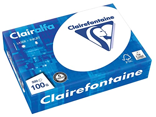 Clairefontaine 1950C - Ries Druckerpapier / Kopierpapier Clairalfa, extraweiß, DIN A4, 100g, 500 Blatt, Weiß, 1 Ries Clairefontaine 1950C - Ries Druckerpapier / Kopierpapier Clairalfa, extraweiß, DIN A4, 100g, 500 Blatt, Weiß, 1 Ries von Clairefontaine
