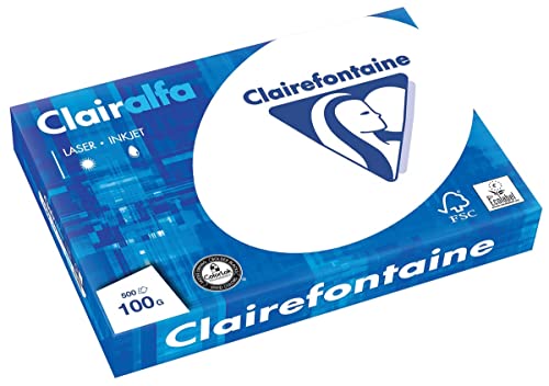 Clairefontaine 1951C - Ries Druckerpapier / Kopierpapier Clairalfa, extraweiß, DIN A3, 100g, 500 Blatt, Weiß, 1 Ries Clairefontaine 1951C - Ries Druckerpapier / Kopierpapier Clairalfa, extraweiß, DIN A3, 100g, 500 Blatt, Weiß, 1 Ries von Clairefontaine