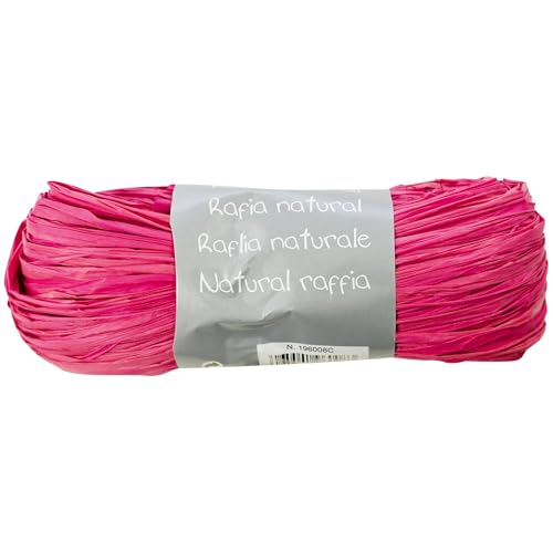 Clairefontaine 196008Cpack - Packung 8 Geschenkband - Spule aus natürlichem Bast 50g, ca. 1,50 m, Geeignet für Bastelaktivität und DIY, Operrot, 1 Pack von Clairefontaine