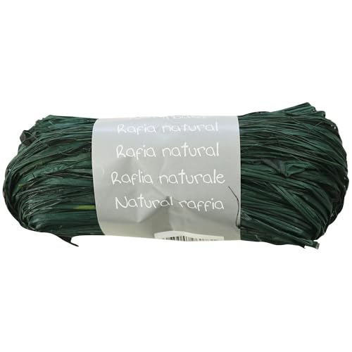 Clairefontaine 196074Cpack - Packung 8 Geschenkband - Spule aus natürlichem Bast 50g, ca. 1,50 m, Geeignet für Bastelaktivität und DIY, Kiefergrün, 1 Pack von Clairefontaine