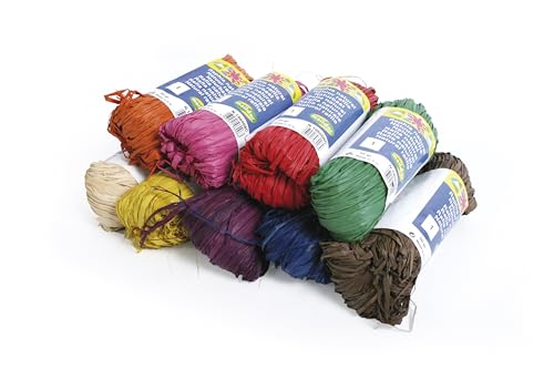 Clairefontaine 196099C - Karton mit 9 Knäuel aus natürlichem Bast 50g, zum Verpacken von Geschenken, für Einladungen, Etiketten oder Menüs, 16cm x 1,50 m, farbig sortiert, 1 Karton Clairefontaine 196099C - Karton mit 9 Knäuel aus natürlichem Bast 50g, zum Verpacken von Geschenken, für Einladungen, Etiketten oder Menüs, 16cm x 1,50 m, farbig sortiert, 1 Karton von Clairefontaine