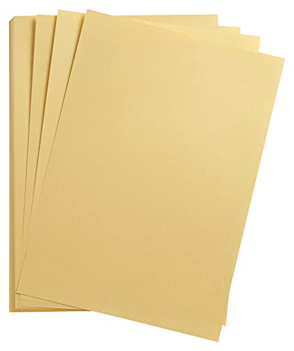 Clairefontaine 197180C - Packung mit 25 Bögen Tonzeichenpapapier Maya 50x70cm, 120g, glatt, ideal zum Zeichnen und Basteln, Gold, 1 Pack von Clairefontaine