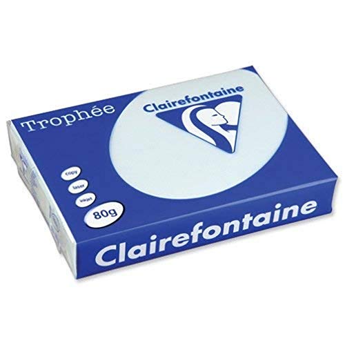 Clairefontaine 1971C - Ries Druckerpapier / Kopierpapier Trophee, Pastell Farben, DIN A4, 80g, 500 Blatt, Blau, 1 Ries von Clairefontaine
