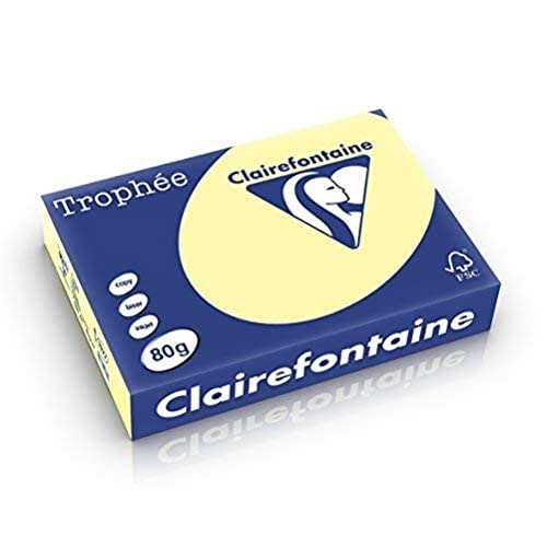 Clairefontaine 1977C - Ries Druckerpapier / Kopierpapier Trophee, intensive Farben, DIN A4, 80g, 500 Blatt, Kanariengelb, 1 Ries von Clairefontaine