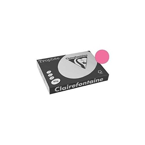 Clairefontaine 1998C - Ries mit 500 Blatt Druckerpapier / Kopierpapier Trophée, DIN A3 (29,7x42 cm), 80g, Rosa Pastellfarbe, 1 Ries von Clairefontaine