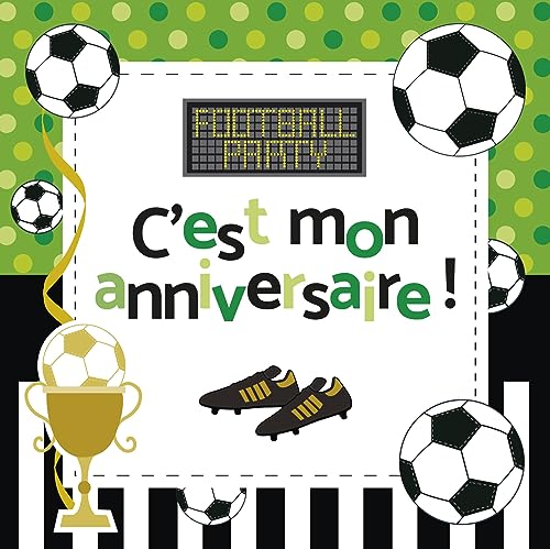 Clairefontaine 20033C – ein Einladungs-Set zum Geburtstag, bestehend aus 8 einfachen Karten 11,6 x 11,6 cm + 8 Umschlägen 12 x 12 cm, Fußball von Clairefontaine