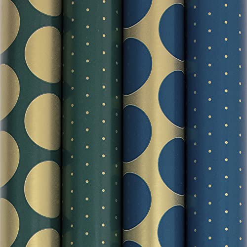 Clairefontaine 202053AMZC Geschenkpapier, 10 Rollen Excellia-Papier, 80 g, Maße: 5 x 0,70 m, Motiv: Punkte, Blau, Grün, Gold, Geschenkverpackung Clairefontaine 202053AMZC Geschenkpapier, 10 Rollen Excellia-Papier, 80 g, Maße: 5 x 0,70 m, Motiv: Punkte, Blau, Grün, Gold, Geschenkverpackung von Clairefontaine