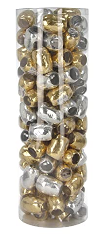 Clairefontaine 211328C Maxi Kristallbox (mit 120 Spulen Geschenkband, 10 m x 0,70 cm, ideal für Ihre Geschenke, mit Metaleffekt) 120er Pack gold/silber von Clairefontaine