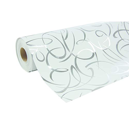 Clairefontaine 211893C Geschenkpapier Premium (50x0,70m, 80g/qm mit PP-Film) 1 Rolle Arabesque Silber von Clairefontaine