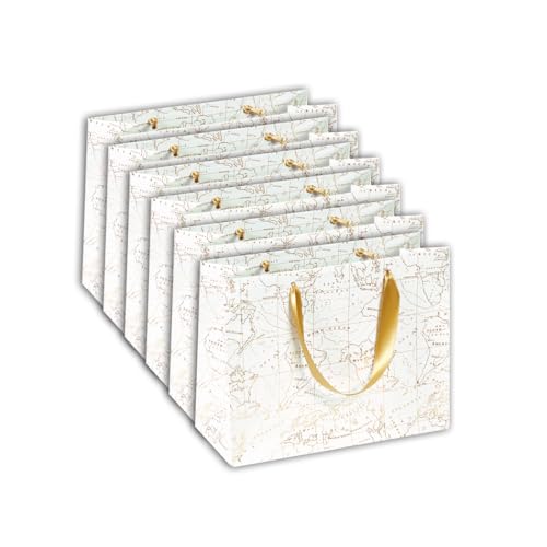 Clairefontaine 212874Cpack – ein Set mit 5 Premium-Geschenktüten – Format Shopping – 32 x 13 x 24,5 cm – 170 g – Motiv: goldene Blumen – Premium-Geschenkverpackung, ideal für: Gesellschaftsspiele, von Clairefontaine