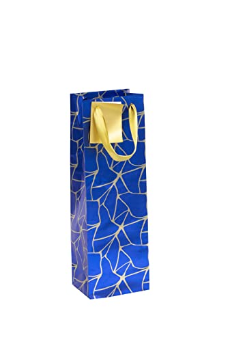 Clairefontaine 212895C - Geschenktasche Premiumqualität, ideal für eine Flasche, Blaue Nacht, 12,5x9,5x38cm, 1 Stück von Clairefontaine