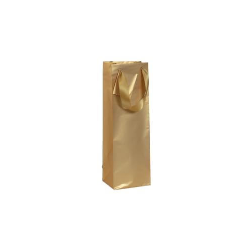 Clairefontaine 212900Cpack – ein Set mit 5 Geschenktüten – Format Flasche – Maße: 12,5 x 9,5 x 38 cm – Motiv: Uni Gold matt von Clairefontaine