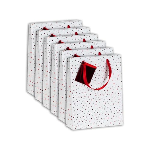 Clairefontaine 212902Cpack – ein Set mit 5 Geschenktüten – Medium – 17 x 6 x 22 cm – 210 g – Motiv: Sterne auf weißem Hintergrund – Geschenkverpackung – Ideal für: Buch, Spiel, Klein von Clairefontaine
