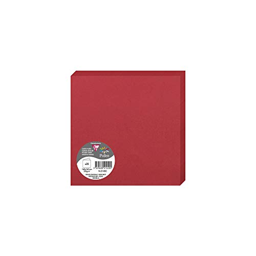 Clairefontaine 2145C Packung (mit 25 Doppelkarten Pollen, Gefaltet, 160 x 160mm) 210g, Kirschrot von Clairefontaine