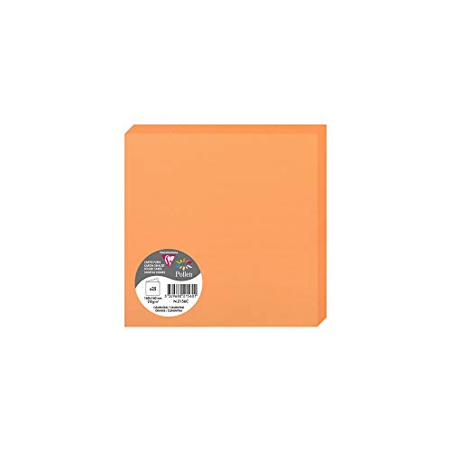 Clairefontaine 2156C Packung (mit 25 Doppelkarten Pollen, Gefaltet, 160 x 160mm) 210g, clementine von Clairefontaine