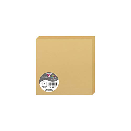 Clairefontaine 2158C Packung (mit 25 Doppelkarten Pollen, Gefaltet, 160 x 160mm) 210g, Karamel von Clairefontaine