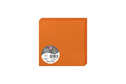 Clairefontaine 21886C Packung (mit 25 Doppelkarten Pollen, Gefaltet, 135 x 135 mm) 210g, kapuzinerrot von Clairefontaine