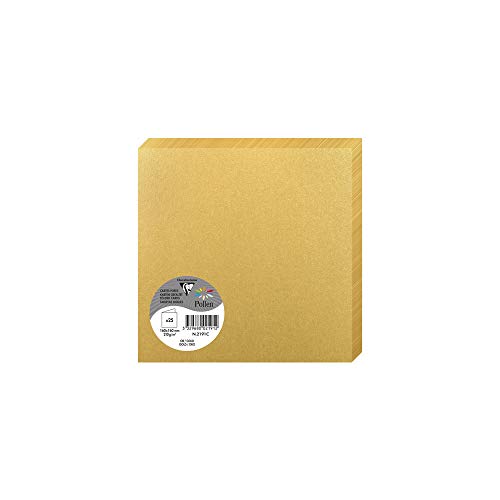 Clairefontaine 2191C Packung mit 25 Doppelkarten Pollen (gefaltet, 16 x 16 cm, 210 g) 1 Pack gold von Clairefontaine