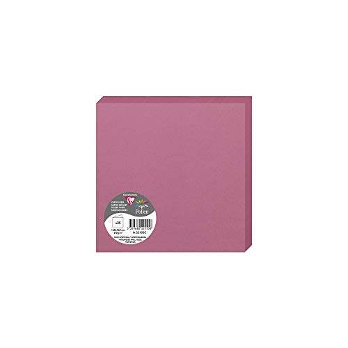 Clairefontaine 22155C Packung mit 25 Doppelkarten Pollen (gefaltet, 16 x 16 cm, 210 g) 1 Pack hortensienrosa von Clairefontaine