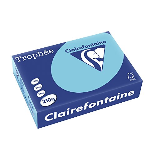 Clairefontaine 2222C - Ries Druckerpapier / Kopierpapier Trophee, intensive Farben, DIN A4, 210g, 250 Blatt, Billardgrün, 1 Ries von Clairefontaine