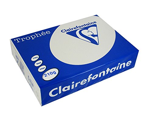 Clairefontaine 2226C - Ries Druckerpapier / Kopierpapier Trophee, intensive Farben, DIN A4, 210g, 250 Blatt, Stahlgrau, 1 Ries von Clairefontaine